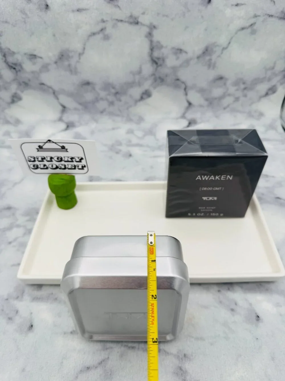 TUMI Skincare,Awaken 08:00 GMT Bar Soap in Aluminum Case-Full 150g,5.3oz-BOX-NEW